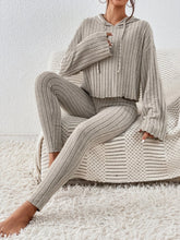 Drop Shoulder Drawstring Hoodie & Leggings